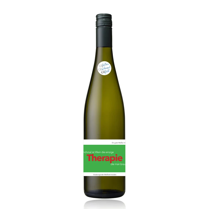 Manchmal ist Wein die einzige Therapie, die man braucht. - Grauburgunder - Weißwein 0,75l