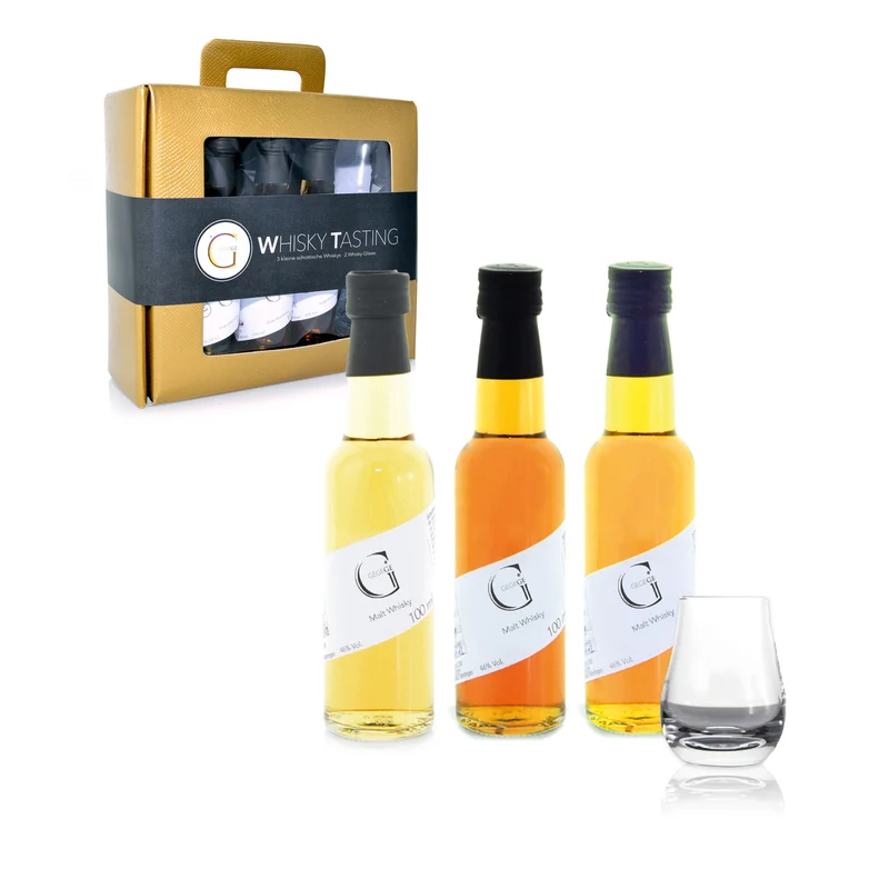 WHISKY TASTING - 3 Single Malt Whiskys & Whisky Glas