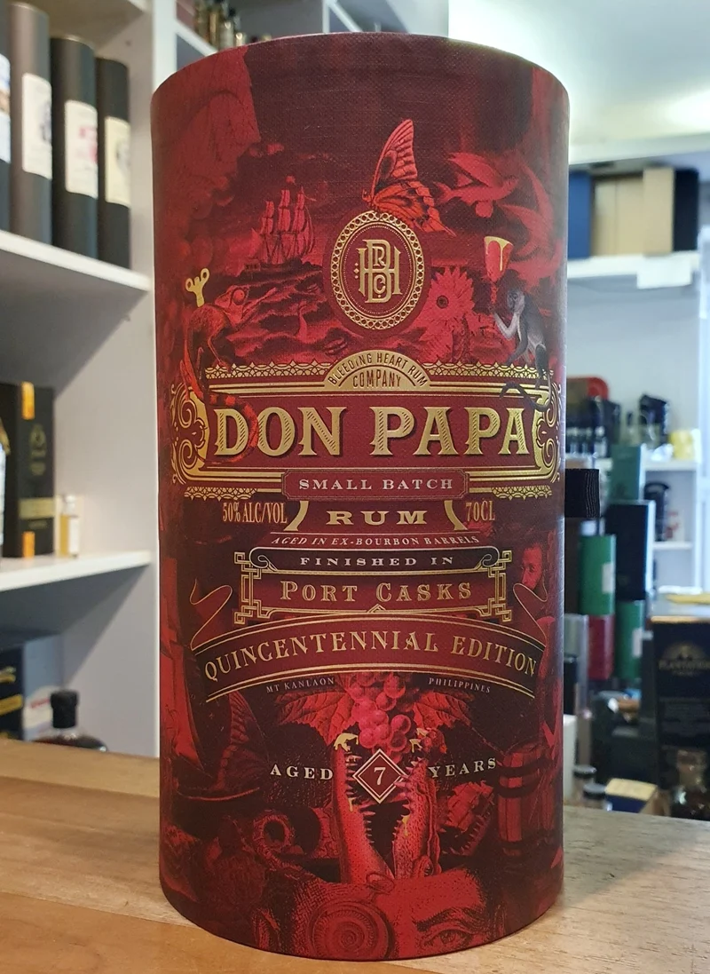 X Don Papa Quincentennial Rum Port cask 0,7l 50 % vol. mit Geschenk Dose 500y Magellan