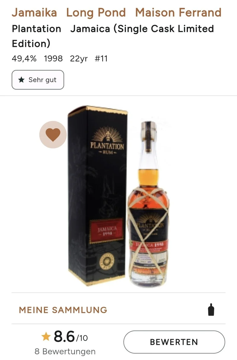 Plantation Jamaica 1998 2021 Long Pond CRV XO 0,7l 49,2% vol. single cask Rum Planteray rh