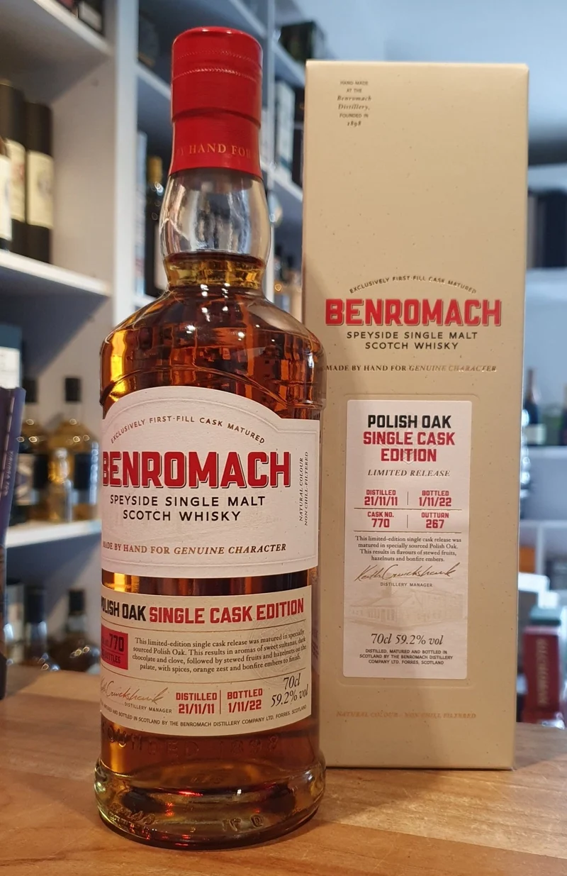Benromach 2011 2022 Single cask Polish oak #770 German selection 0,7l 59,2% vol. Whisky