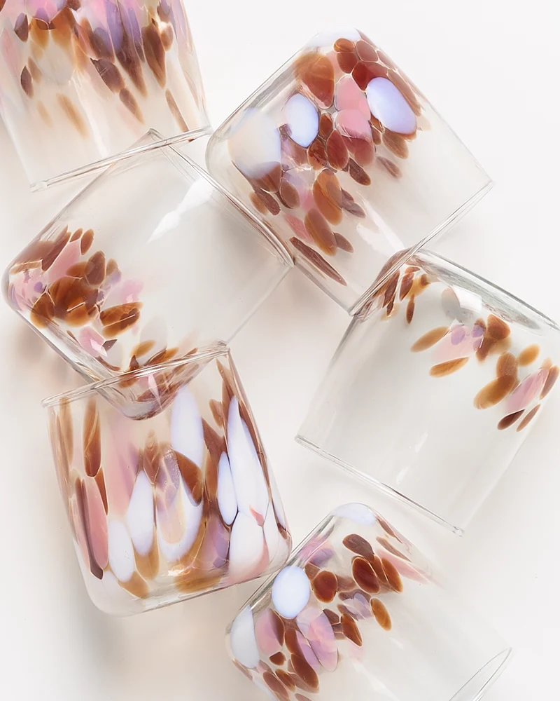 Alegria Glas klein bernstein rosa 6er-Set