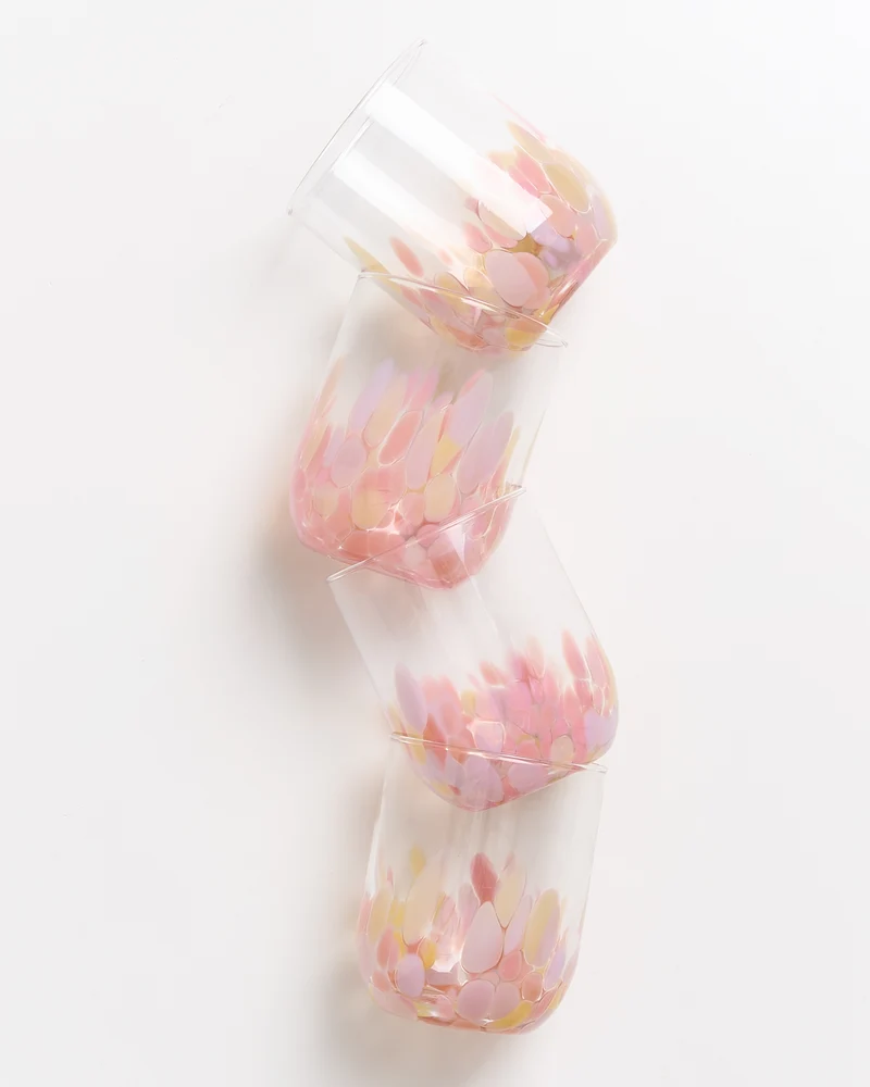Alegria Glas groß rosa sand 4er-Set