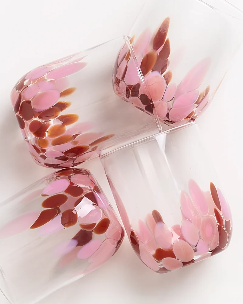 Alegria Glas groß bernstein rosa 4er-Set