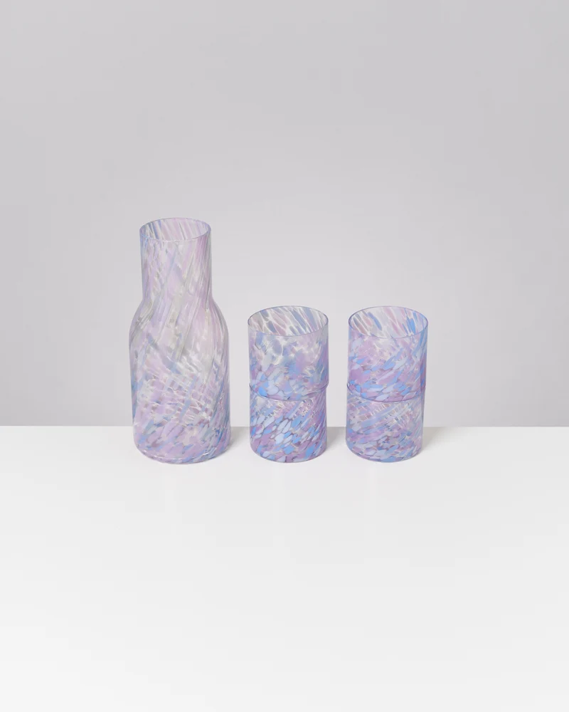 Joia Glas klein drops blau lila 5er-Set