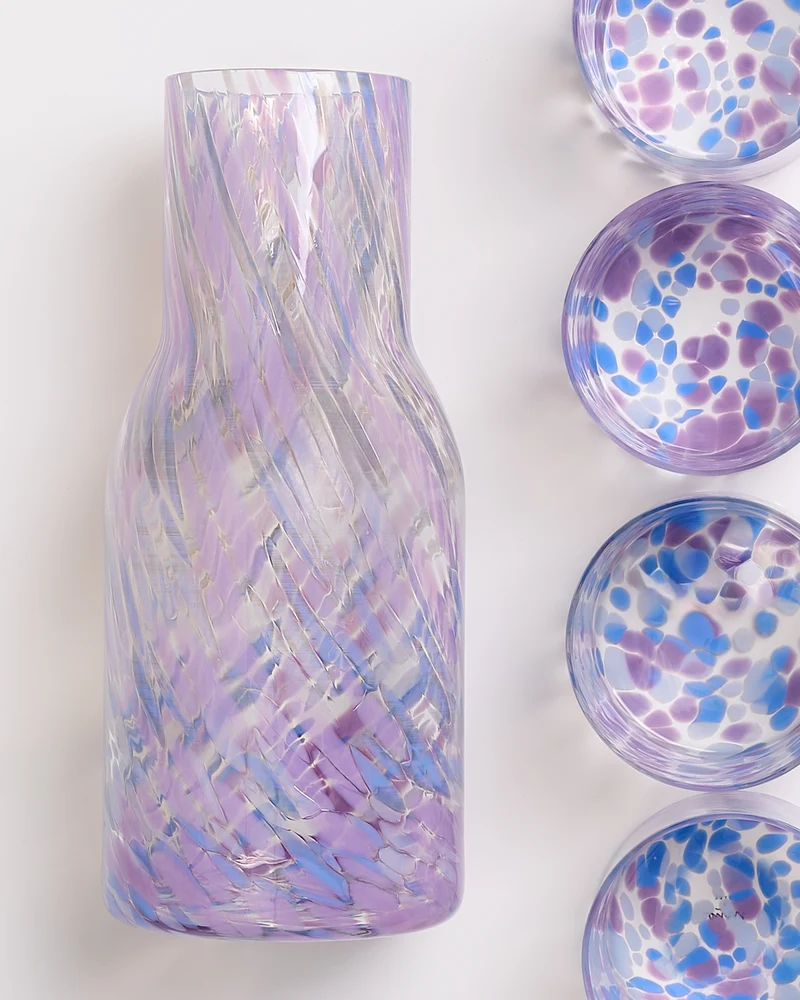 Joia Glas klein drops blau lila 5er-Set