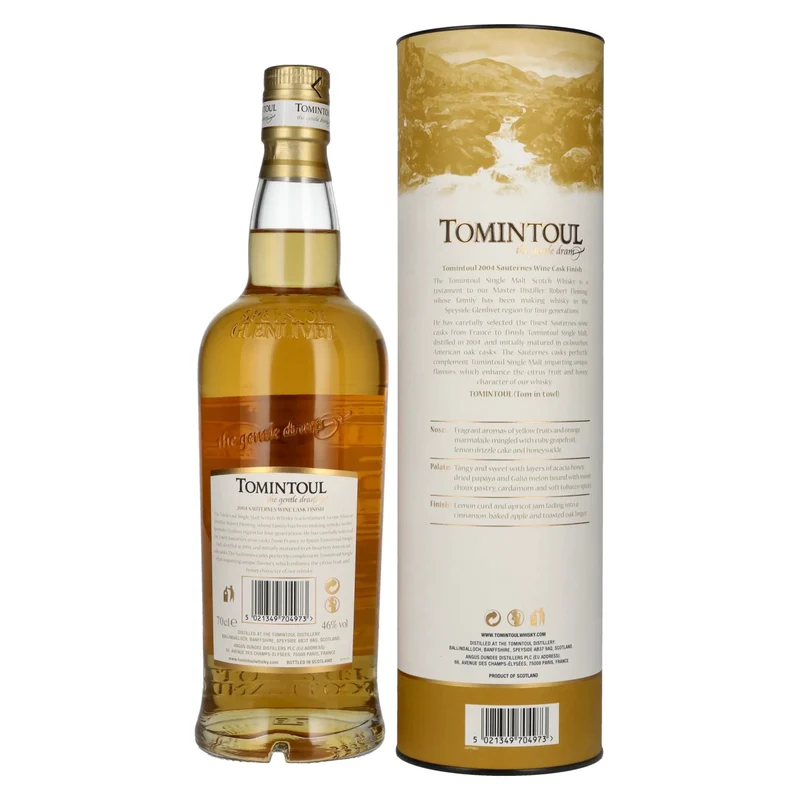 Tomintoul 16 Years Old The Gentle Dram Single Malt Scotch Whisky Limited Edition 2004 46% Vol. 0,7l in Geschenkbox