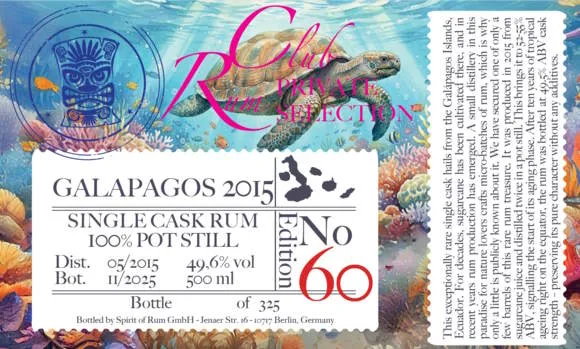 Rumclub Ed. 60 Galapagos 2015 2025 49,6 % vol. 0,5l Single cask Rum club