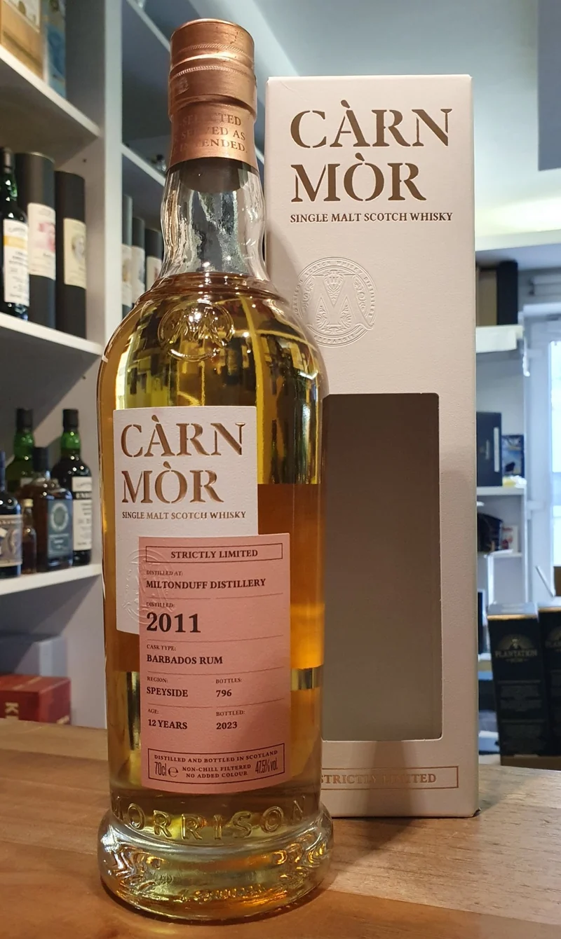 X Miltonduff 2011 Barbados Rum cask 2023 Carn Mor Speyside 47,5 % vol. 0,7l Strictly Limited Whisky