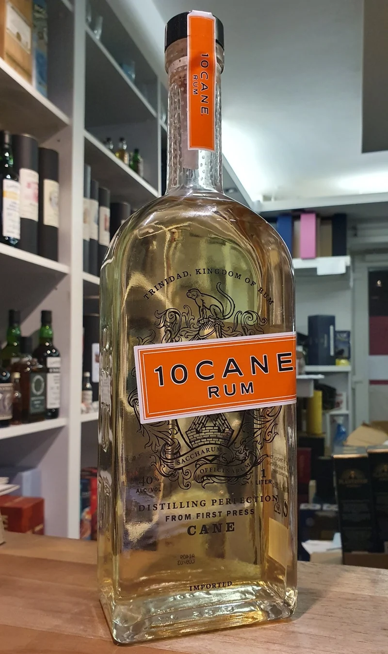 10 Cane original 40 % vol. 1 l ten rum Trinidad + Rechteckig flach +