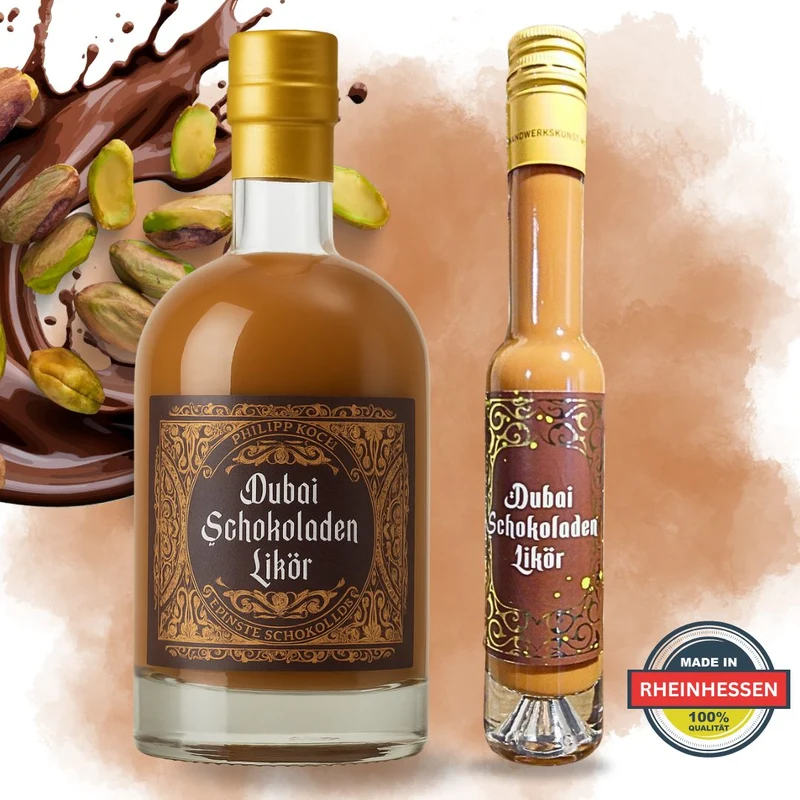 Dubai Schokolade Sahnelikör | authentischer Dubai Likör wie die Trend-Schokolade | 15%