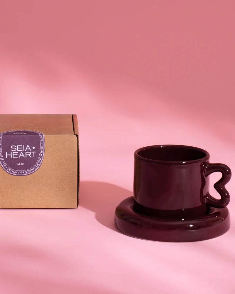 Seia Tasse & Untertasse Herz burgund
