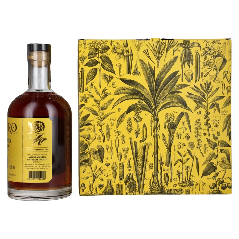 Ron Espero Caribbean Banana & Rum Liqueur 40% Vol. 0,7l in Geschenkbox mit 2 Gläser