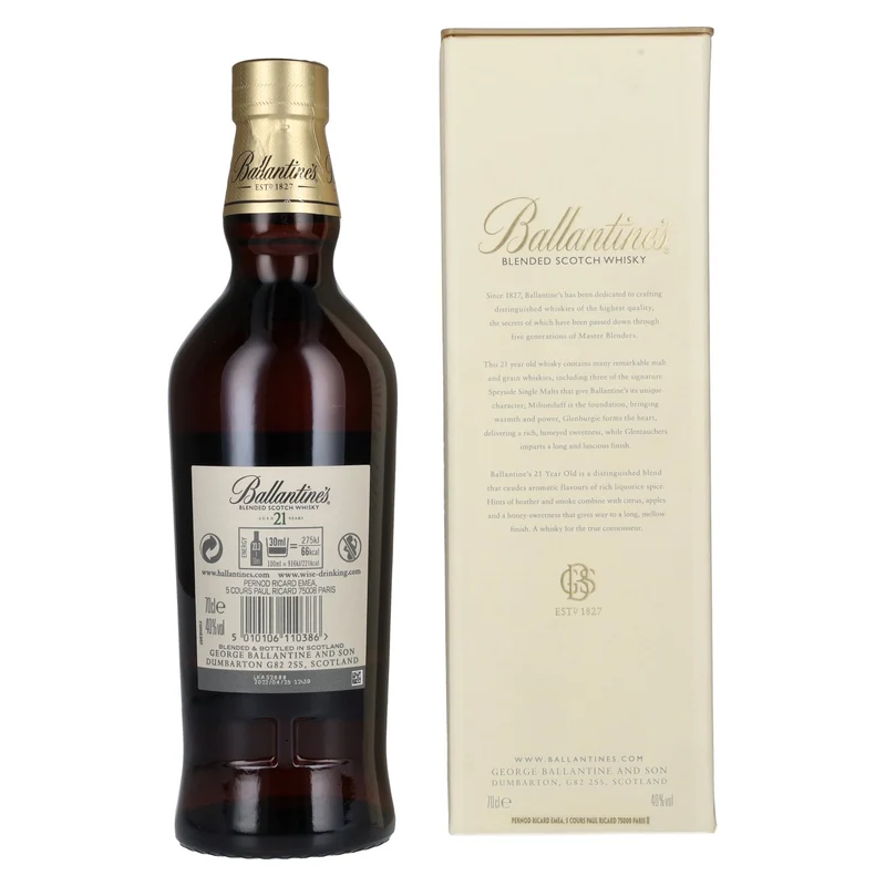 Ballantine's 21 Years Old Blended Scotch Whisky 40% Vol. 0,7l in Geschenkbox