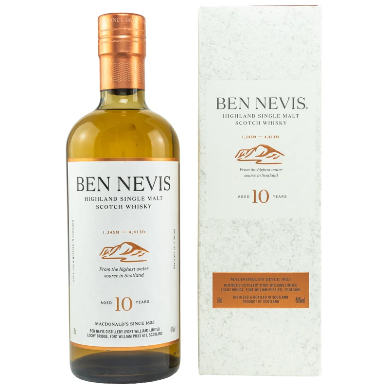 Ben Nevis 10 Jahre | Highland Single Malt Whisky | Bourbon & Sherry Fässer | 10 Years Old | 46% Vol. | 0,7l