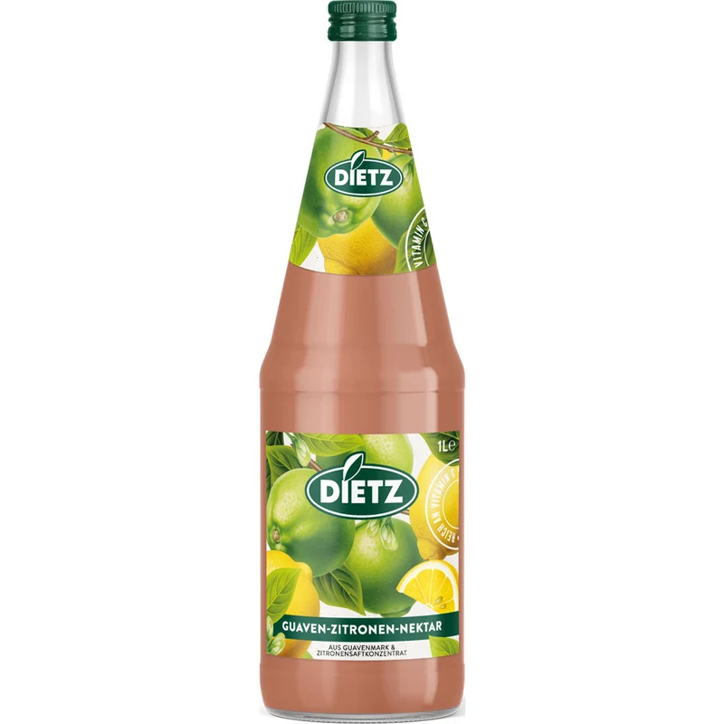 Dietz Guaven-Zitronen-Nektar 6x 1 Liter (MEHRWEG)