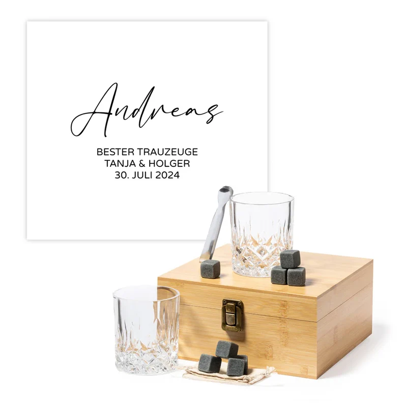 Whisky Geschenk-Set mit personalisierter Gravur - Bester Trauzeuge