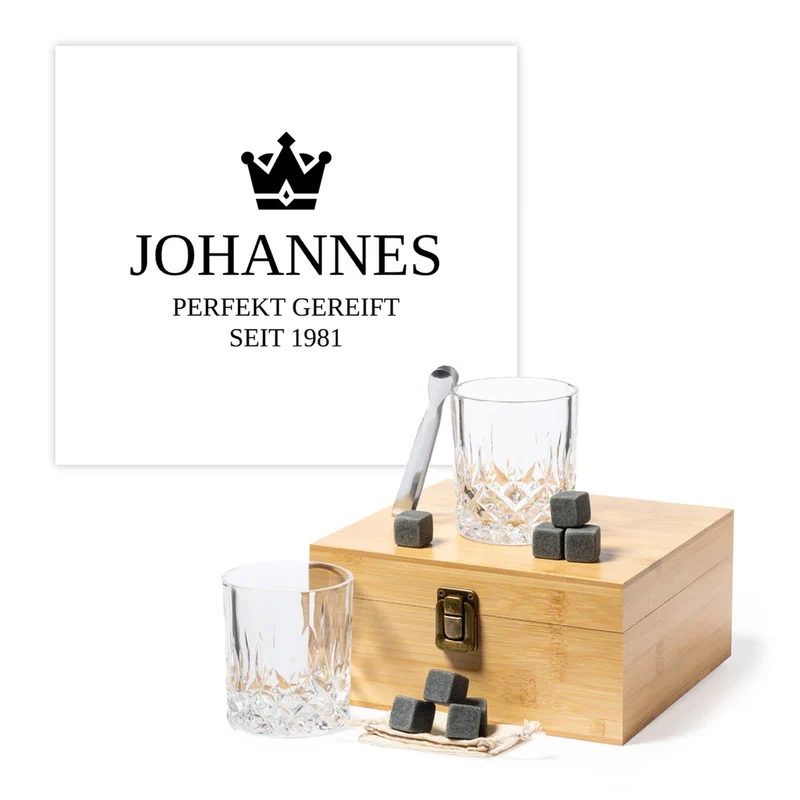 Whisky Geschenk-Set mit personalisierter Gravur - Perfekt Gereift