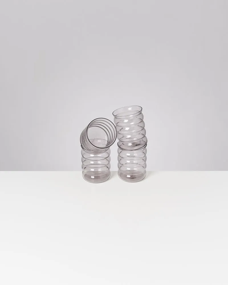 Joia Glas groß bubble grau 4er-Set