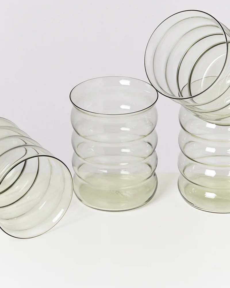 Joia Glas groß bubble smaragd 4er-Set
