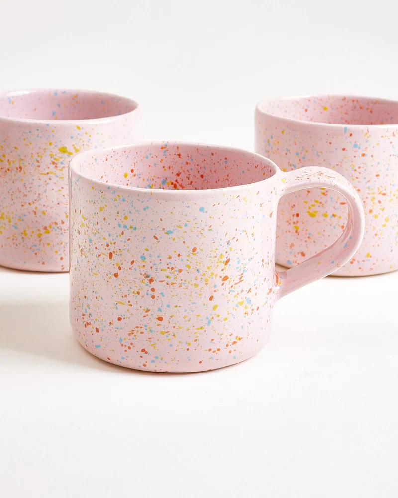 Nódoa Tasse groß gesprenkelt rosa 4er-Set