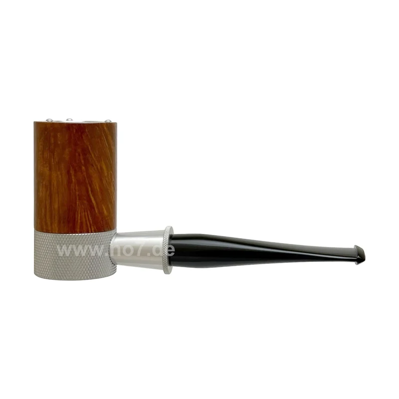 Pfeife Tsuge Roulette braun glatt silberfarben 9mm