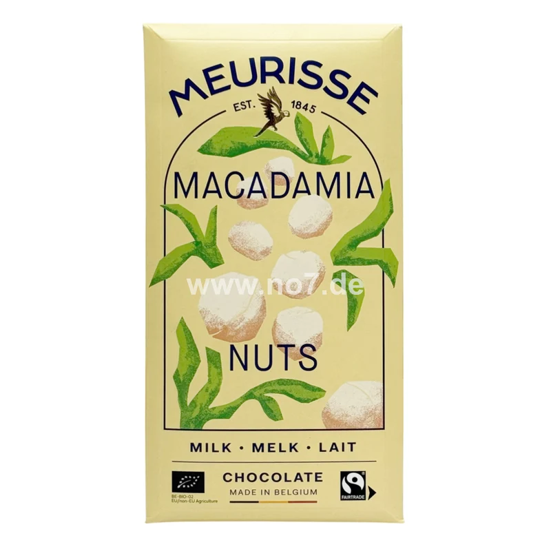 Meurisse Milk Chocolate Macadamia Nuts 100g
