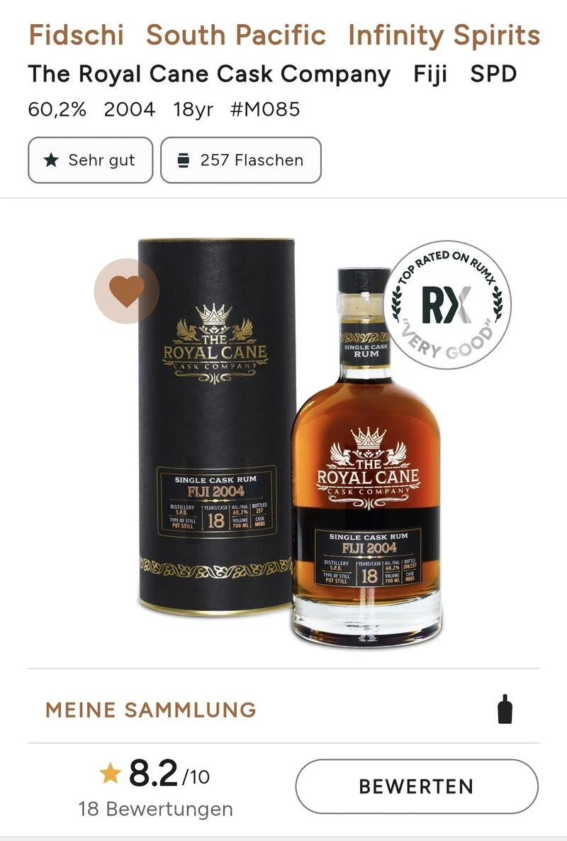 Royal Cane Fiji 2004 0,7l 60,2%vol. Rum single cask