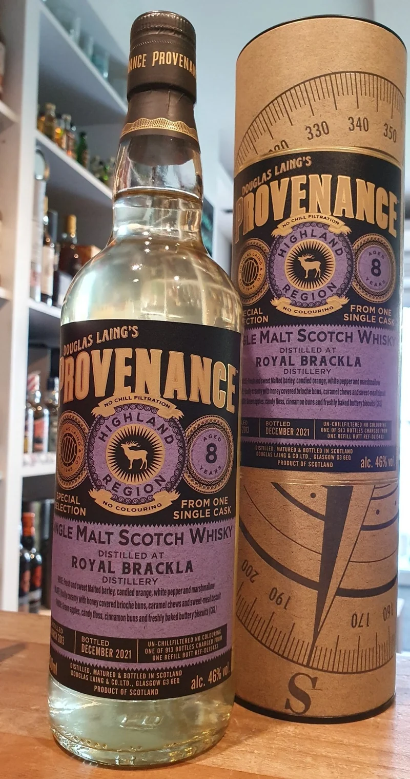 X Royal Brackla 8 Y single cask 2013 2021 Provenance 46% vol. 0,7l Whisky