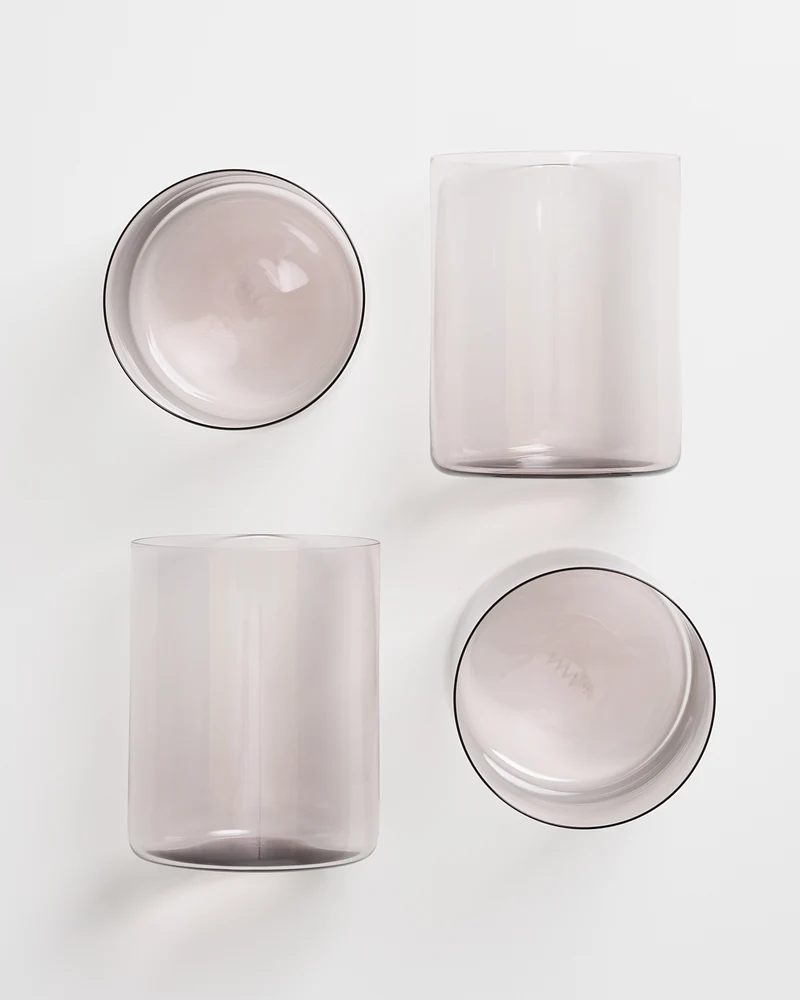 Joia Glas groß grau 4er-Set