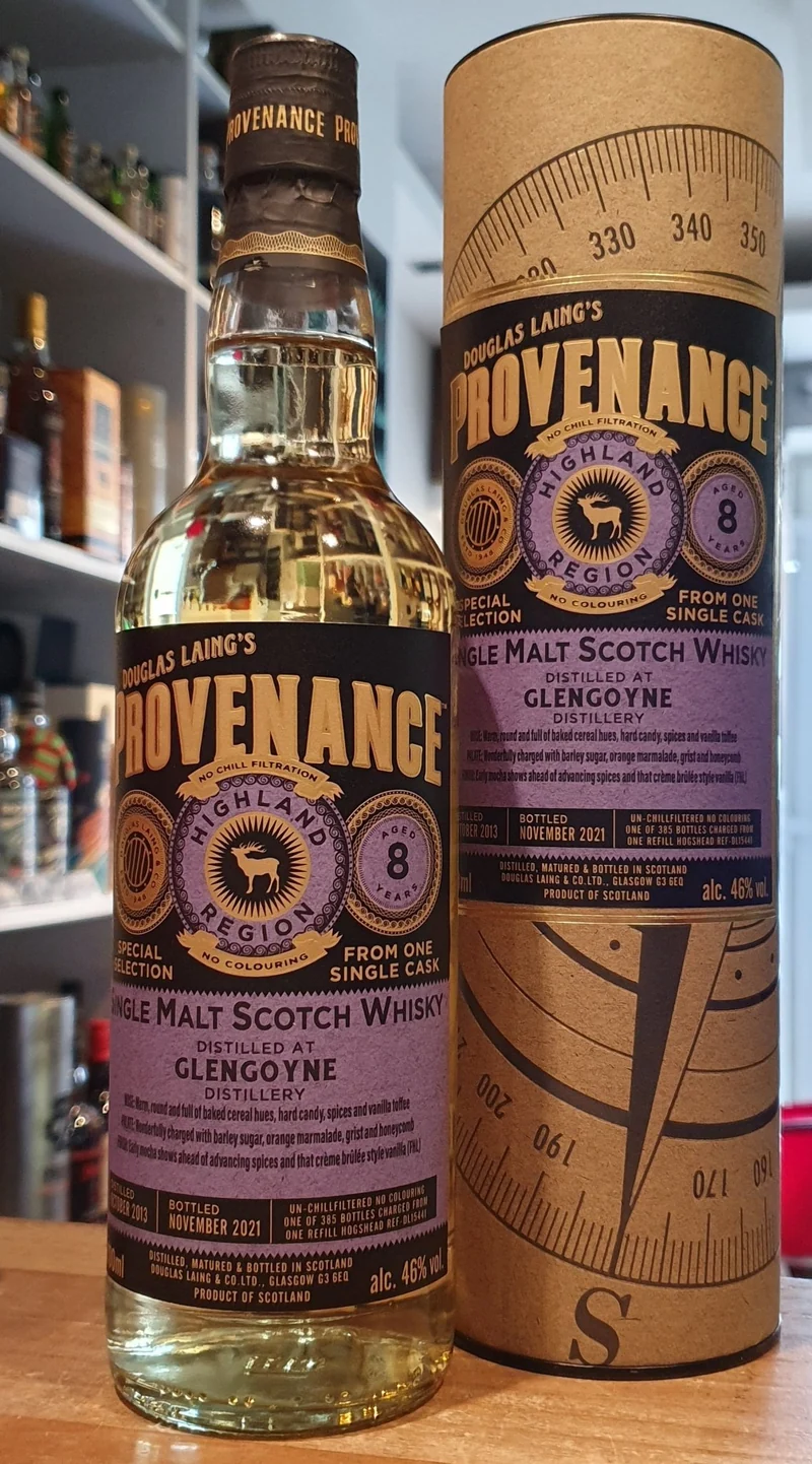 X Glengoyne 8 Y single cask 2013 2021 Provenance 46% vol. 0,7l Whisky
