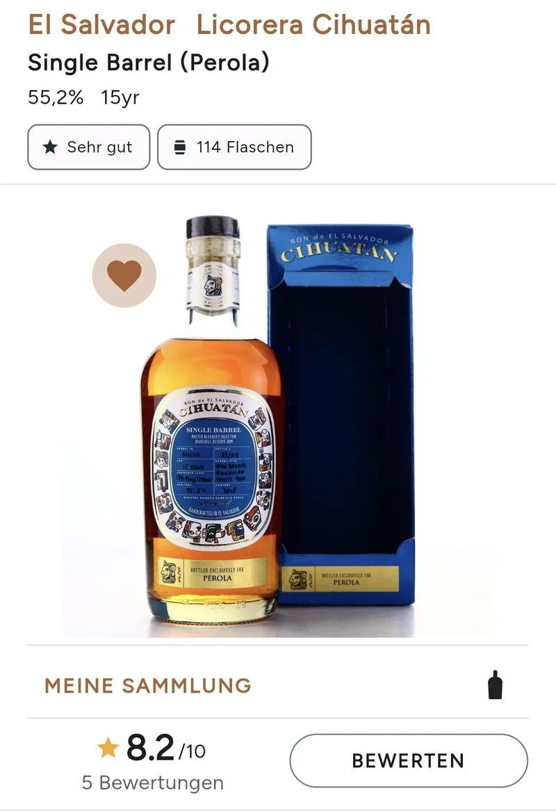 Cihuatan Single cask barrel 0,7l 55,2% vol. Rum el salvador 15y