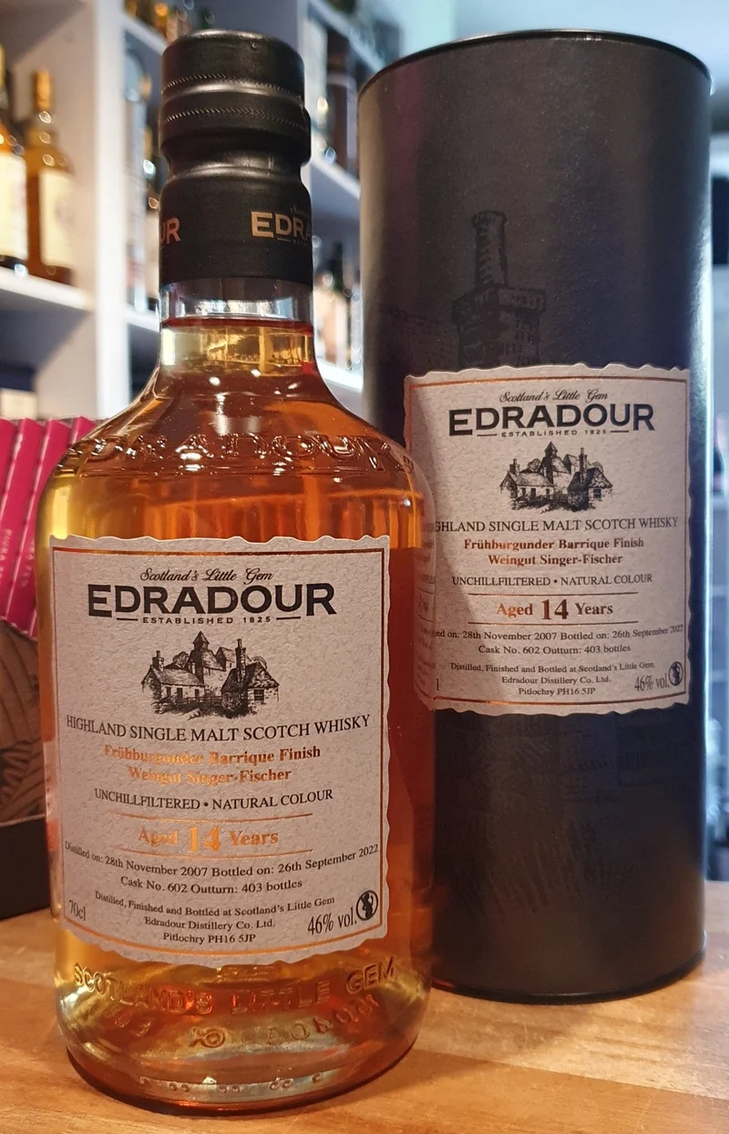 X Edradour 2007 2022 14y Frühburgunder wine Cask 0,7l Fl 46%vol. Highland single malt scotch whisky