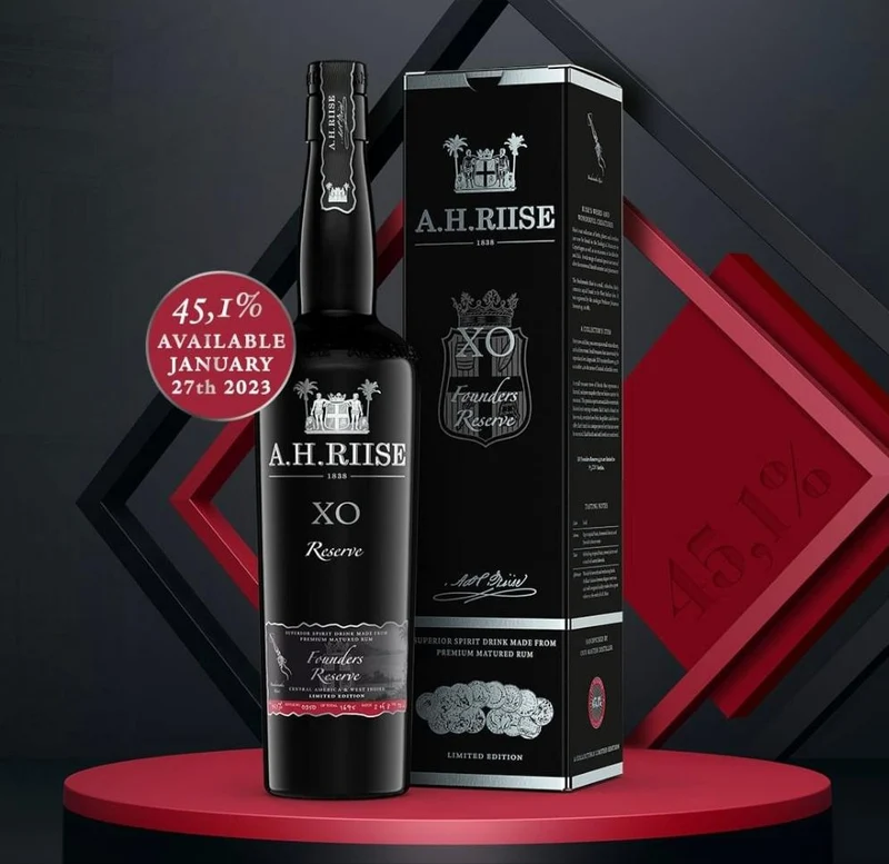 A.H.Riise XO Founders 4 dark red 2023 Teil 4 Reserve 0,7l 45,1% vol. Rum limited rot