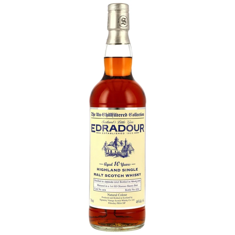 Edradour 2015/2026 - 10 y.o. - 1st Fill Oloroso Sherry Butt #303 - Sig un-chill 46% vol. 700ml