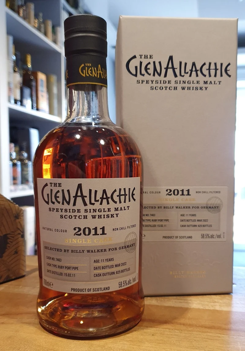 GlenAllachie 2011 2022 Ruby Port Pipe 59,5% vol. 0,7l #7463 ki Fassstärke Single Malt Scotch Whisky Exclusively Billy Walker