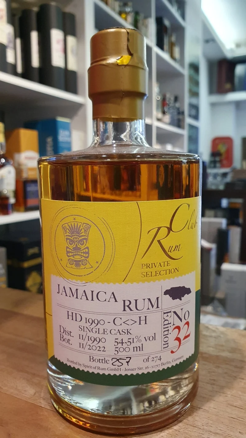 Rumclub Ed. 32 Hampden HD 1990 C<>H Jamaica 54,51% vol. 0,5l Single cask Rum club Jamaika