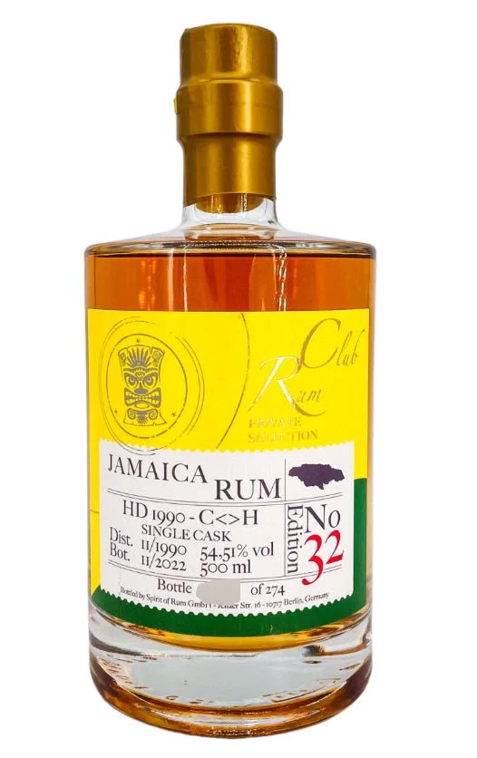 Rumclub Ed. 32 Hampden HD 1990 C<>H Jamaica 54,51% vol. 0,5l Single cask Rum club Jamaika