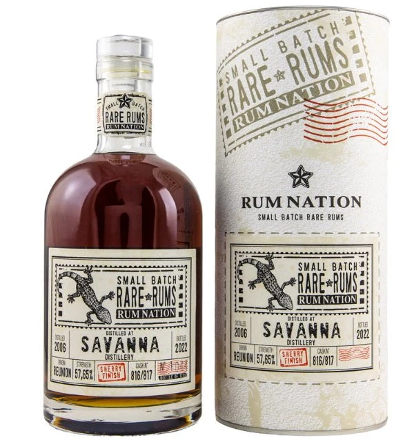 Rum Nation Reunion 2006 2022 Savanna Dist. 57,65% vol. 0,7l single Cask strength Rum Fassabfüllung Sonderedition limitiert auf ein Fass rhum