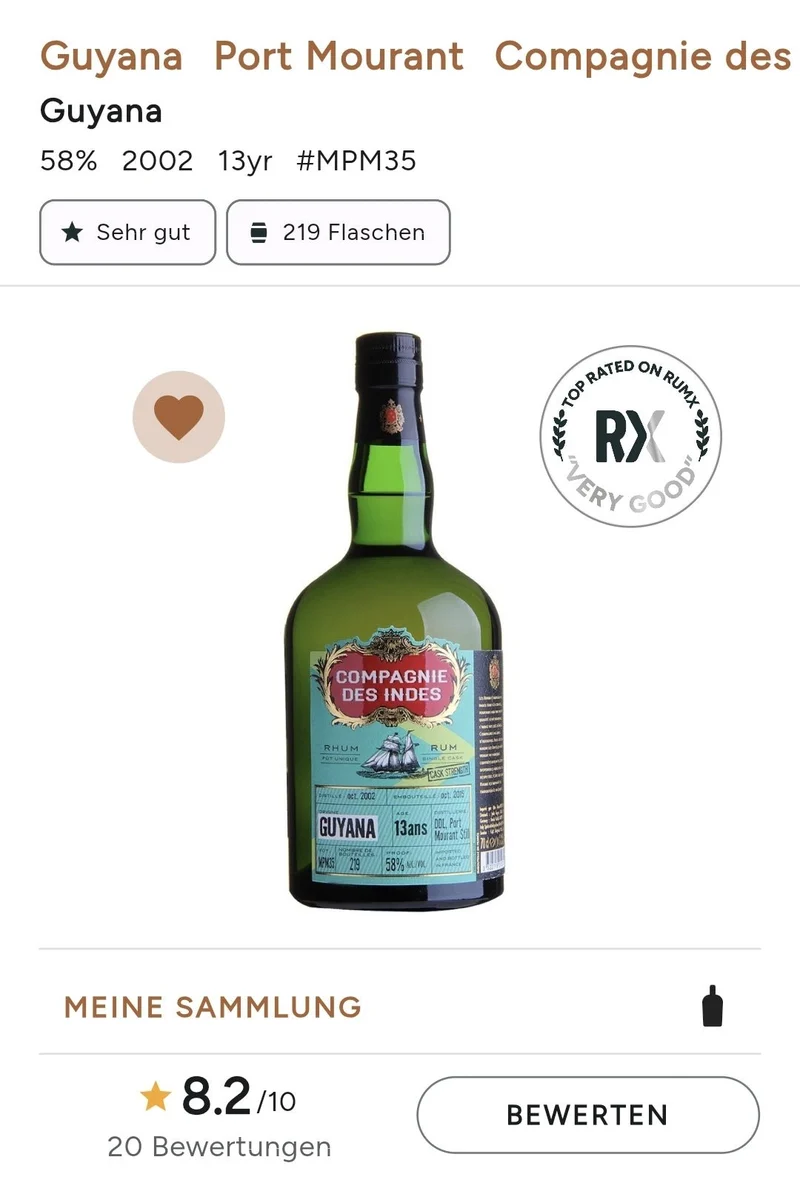 Compagnie de indes Guyana 2002 2015 DDL Port Mourant Cask Strength 0,7l 58% vol. Single Cask RUM CDI