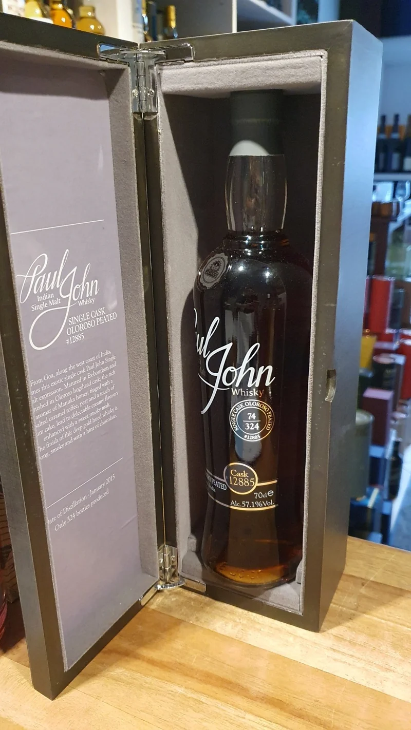 X Paul John 2015 Oloroso peated single cask 2022 Edition 57,1% vol. 0,7l Single Malt indien #12885 limited limitiert