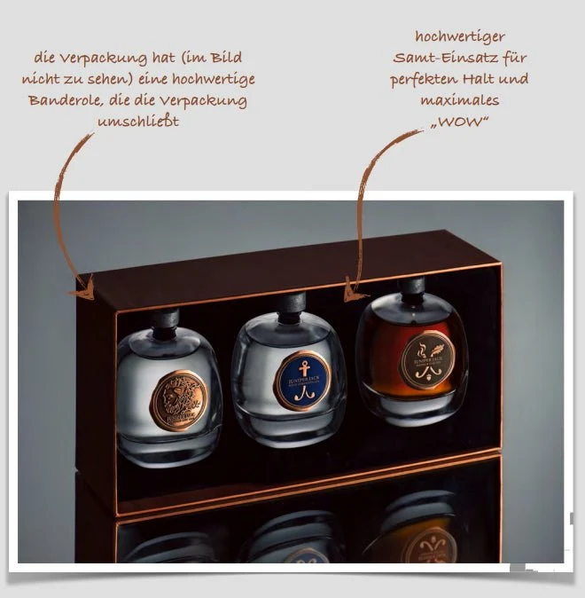 Juniper Jack 3er GIN SET London Dry 0,1l 46,5 % vol 0,1l Navy Strength 57,2 % vol Smoke & Oak 0,1l 46,5 % vol