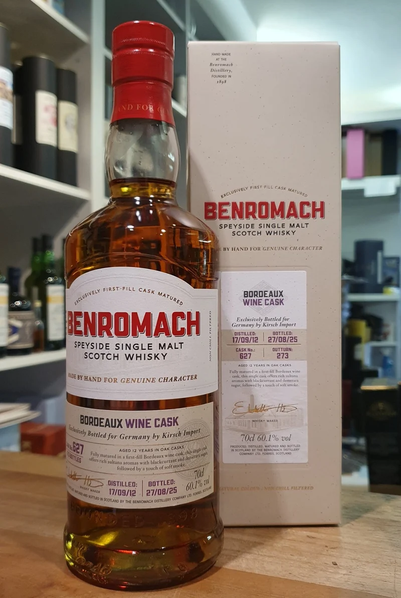 Benromach 2012 2025 12 y 1st Fill Bordeaux Wine Cask #627 0,7l 60,1 % vol. Whisky ki