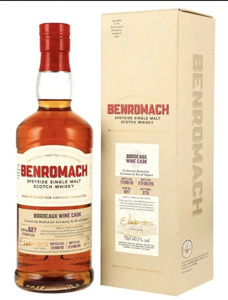 Benromach 2012 2025 12 y 1st Fill Bordeaux Wine Cask #627 0,7l 60,1 % vol. Whisky ki