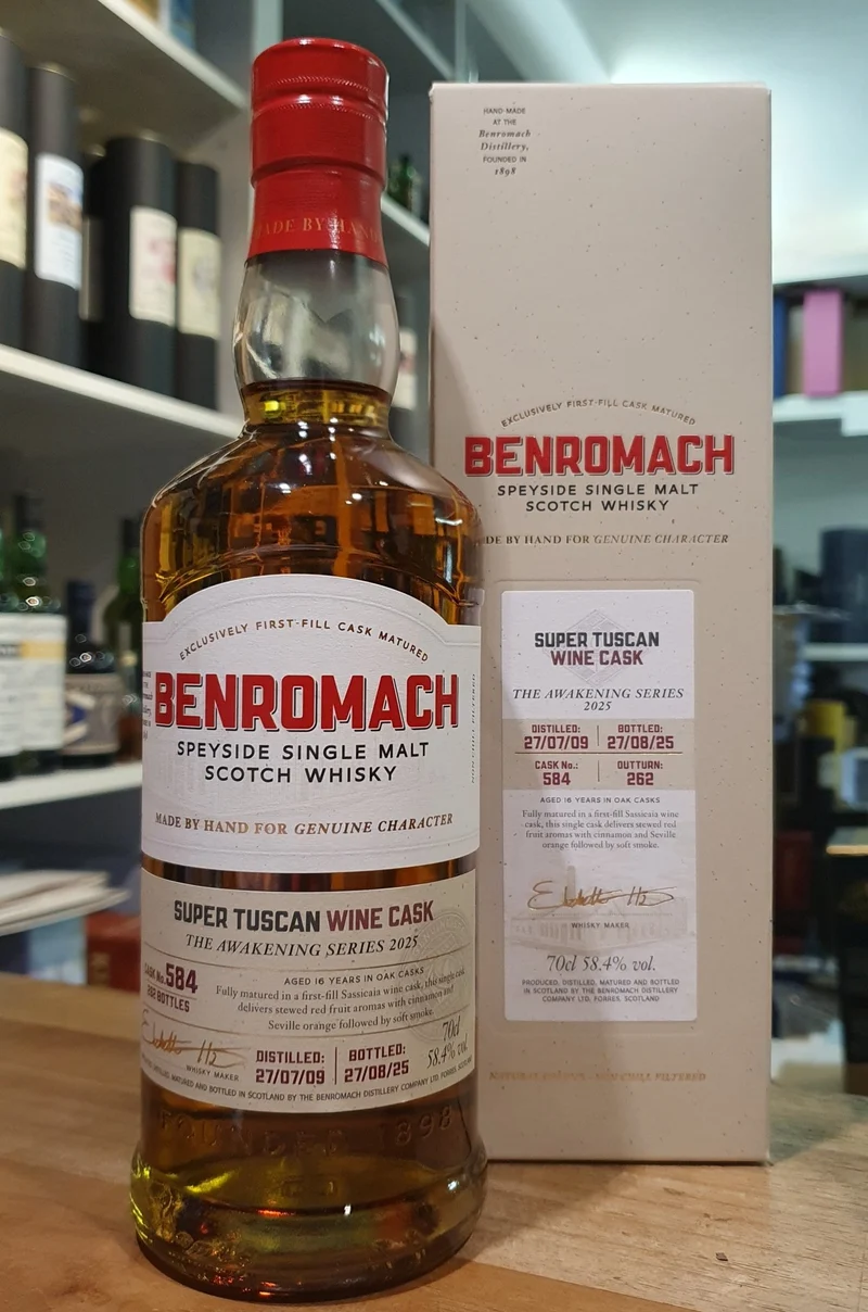 X Benromach 2009 2025 16 y 1st Fill tuscan Sassicaia Wine Cask #584 The Awakening Series 0,7l 58,4% vol. Whisky ki