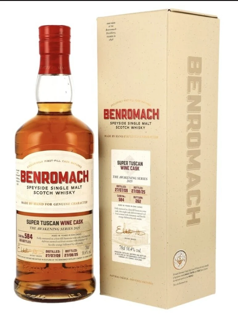 X Benromach 2009 2025 16 y 1st Fill tuscan Sassicaia Wine Cask #584 The Awakening Series 0,7l 58,4% vol. Whisky ki