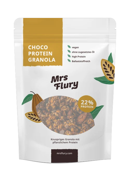 Choco Protein Granola vegan – 22% Protein, knuspriges Schoko Müesli