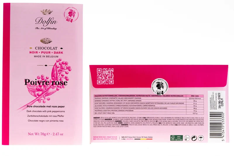 Schokolade mit rosa Pfeffer von Dolfin