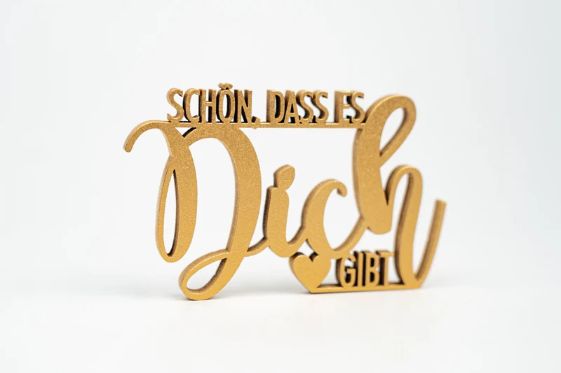 Holz-Schriftzug "Schön dass es Dich gibt"