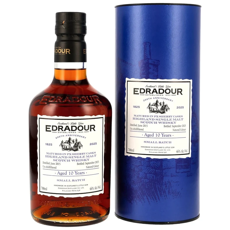 Edradour 2015/2025 10 y.o. PX Sherry Casks 200th Anniversary 46% vol. 700ml